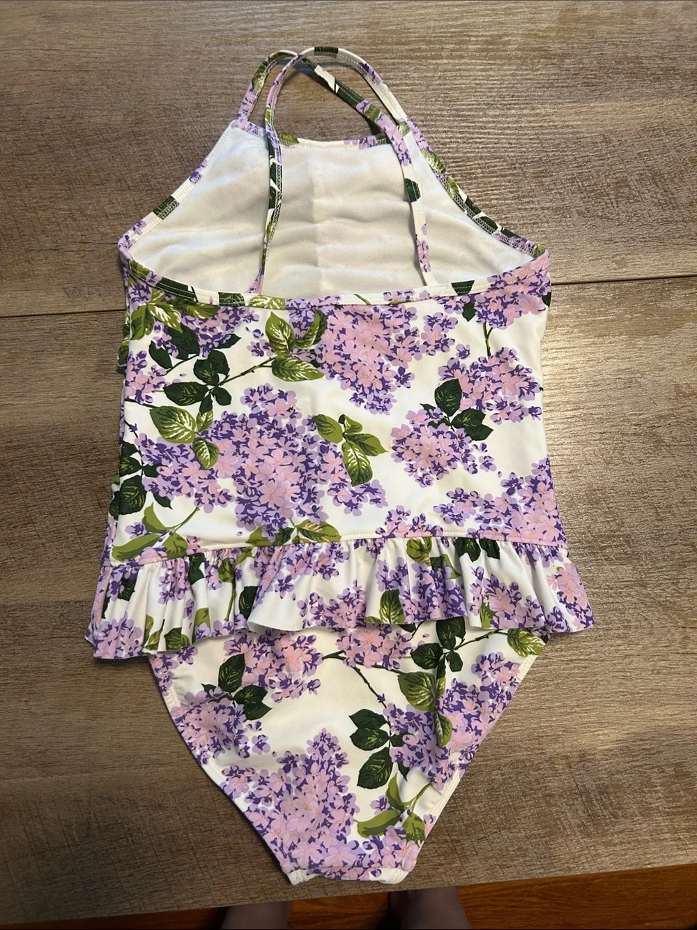 Gymboree Purple Floral Ruffle One-Piece Swimsuit